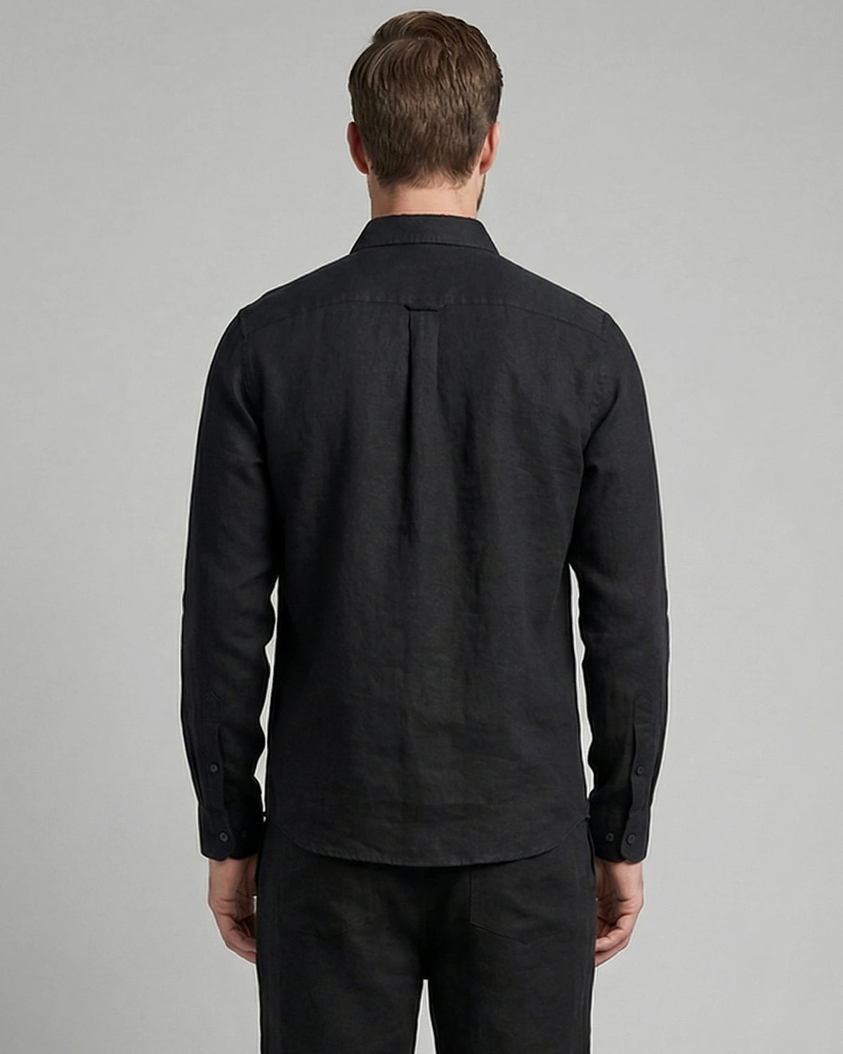 Men's Linen Co-Ord Set Shirt & Trousers Beige Black S–3XL | Valedrian — view 15