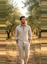 Men's Linen Co-Ord Set Shirt & Trousers Beige Black S–3XL | Valedrian