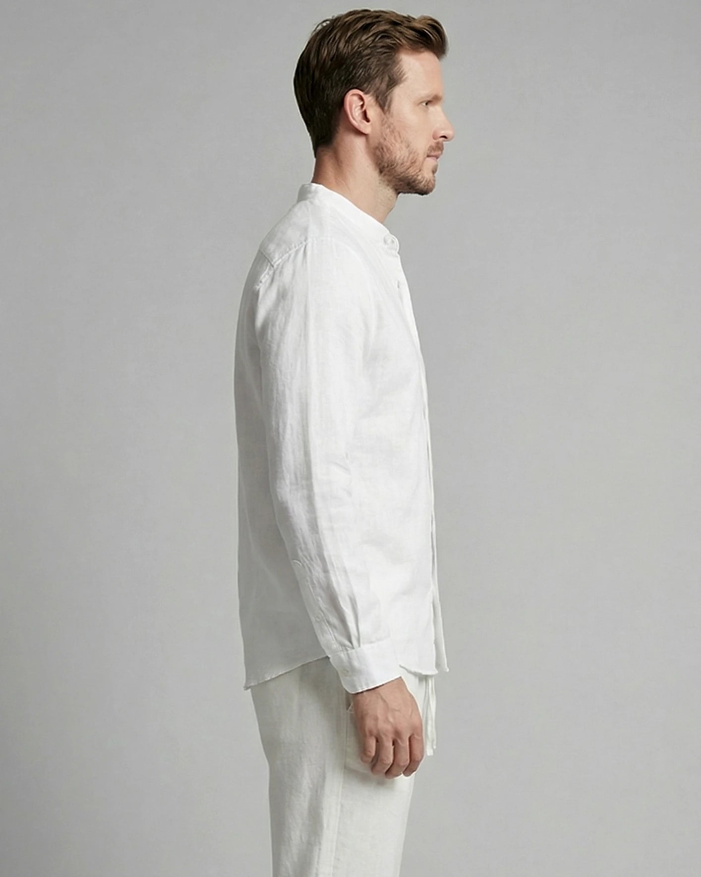 Men's Linen Co-Ord Set Shirt & Trousers Beige Black S–3XL | Valedrian — view 20