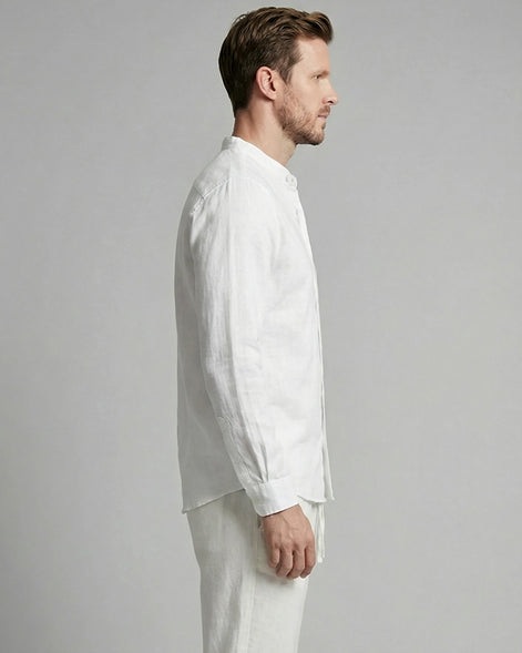 Men's Linen Co-Ord Set Shirt & Trousers Beige Black S–3XL | Valedrian — view 20
