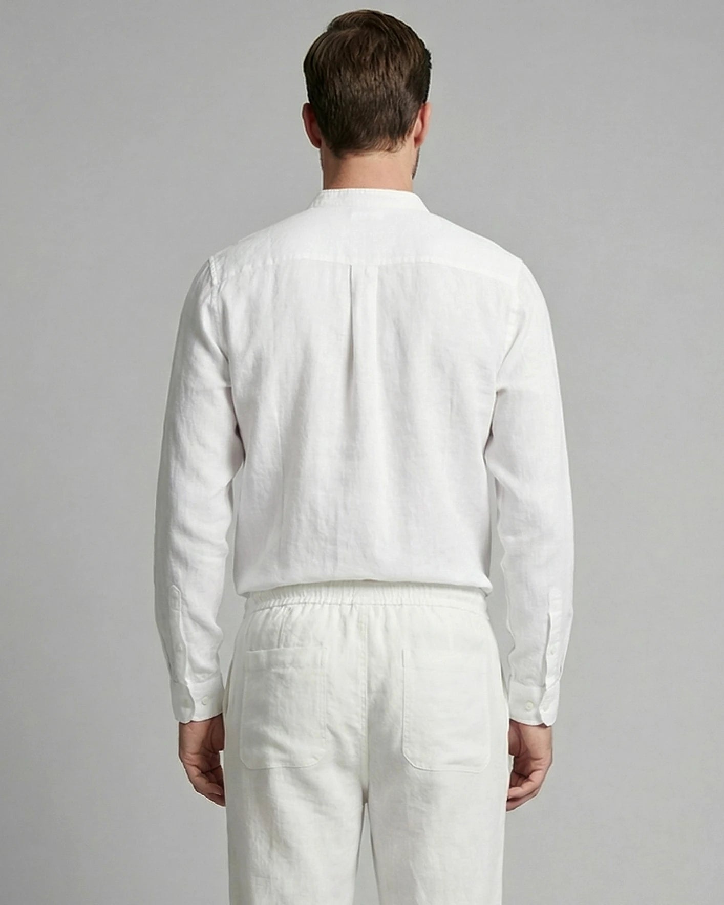 Men's Linen Co-Ord Set Shirt & Trousers Beige Black S–3XL | Valedrian — view 21