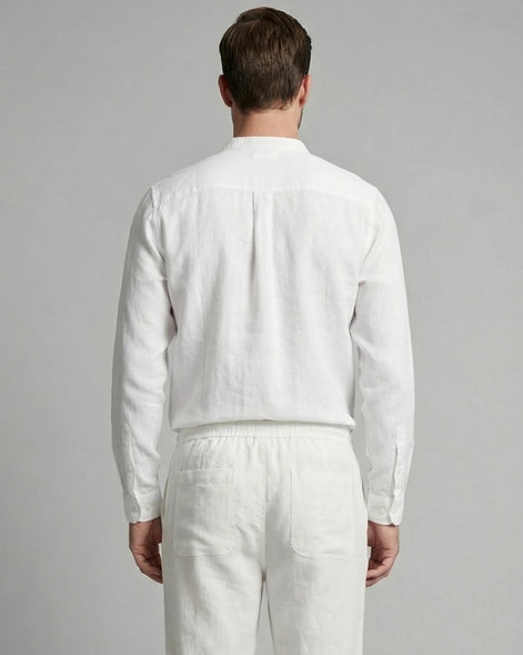 Men's Linen Co-Ord Set Shirt & Trousers Beige Black S–3XL | Valedrian — view 21