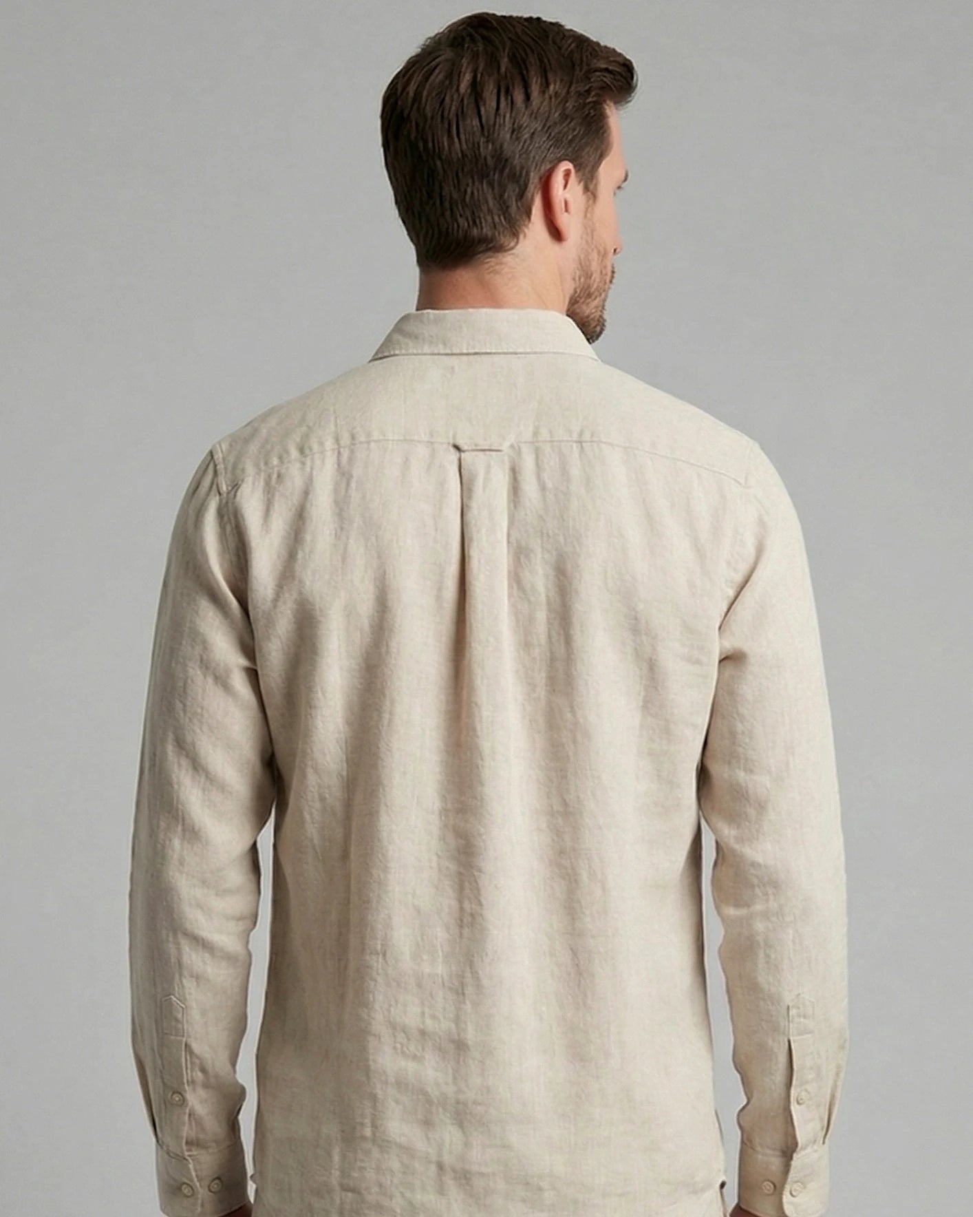 Men's Linen Co-Ord Set Shirt & Trousers Beige Black S–3XL | Valedrian — view 4