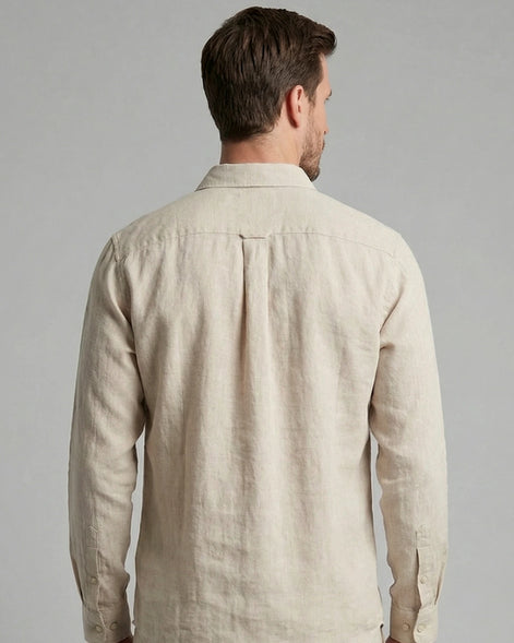 Men's Linen Co-Ord Set Shirt & Trousers Beige Black S–3XL | Valedrian — view 4