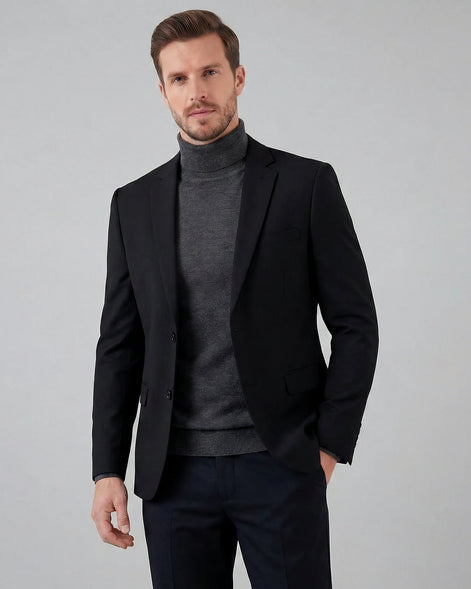 Men's Linen Cotton Blazer - Wedding & Summer Formal Jacket, Grey, Navy | Valedrian — view 11
