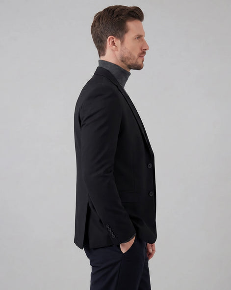 Men's Linen Cotton Blazer - Wedding & Summer Formal Jacket, Grey, Navy | Valedrian — view 12