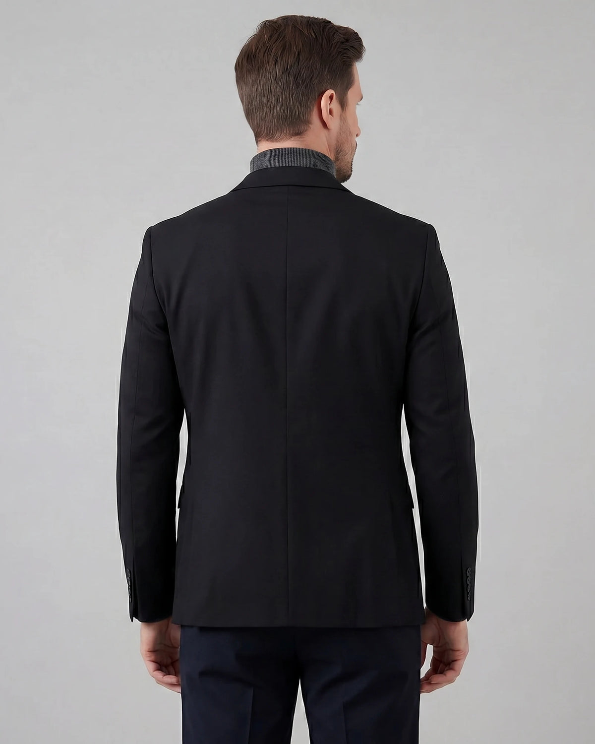 Men's Linen Cotton Blazer - Wedding & Summer Formal Jacket, Grey, Navy | Valedrian — view 13