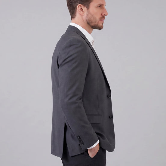 Men's Linen Cotton Blazer - Wedding & Summer Formal Jacket, Grey, Navy | Valedrian — view 2