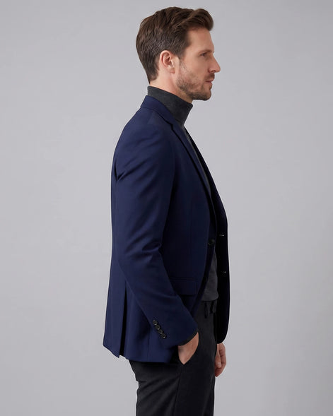 Men's Linen Cotton Blazer - Wedding & Summer Formal Jacket, Grey, Navy | Valedrian — view 7