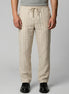 Men's Linen Trousers Drawstring Waist Striped Relaxed Fit Beige - Valedrian