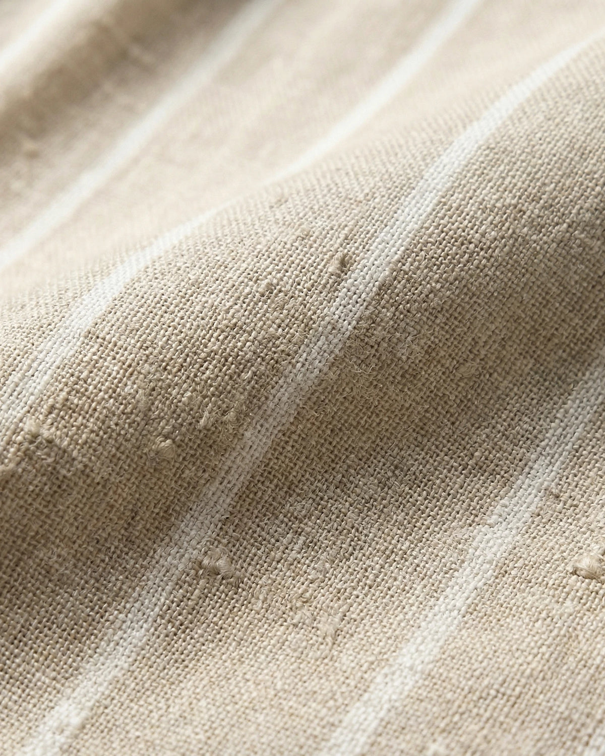 Men's Linen Trousers Drawstring Waist Striped Relaxed Fit Beige - Valedrian — view 4