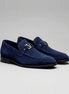 Men's Loafers Navy Suede PU Business Slip-On Shoes Sizes 7–10.5 - Valedrian