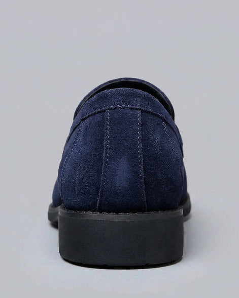 Men's Loafers Navy Suede PU Business Slip-On Shoes Sizes 7–10.5 - Valedrian — view 4