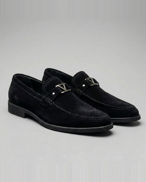 Men's Loafers Navy Suede PU Business Slip-On Shoes Sizes 7–10.5 - Valedrian — view 6