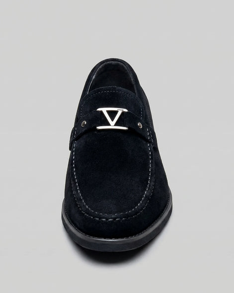 Men's Loafers Navy Suede PU Business Slip-On Shoes Sizes 7–10.5 - Valedrian — view 7