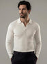 Men's Long Sleeve V-Neck Polo Shirt White & Black M–3XL - Valedrian