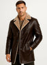 Men's Longline Faux Leather Coat | Fur Collar | Winter Outerwear
