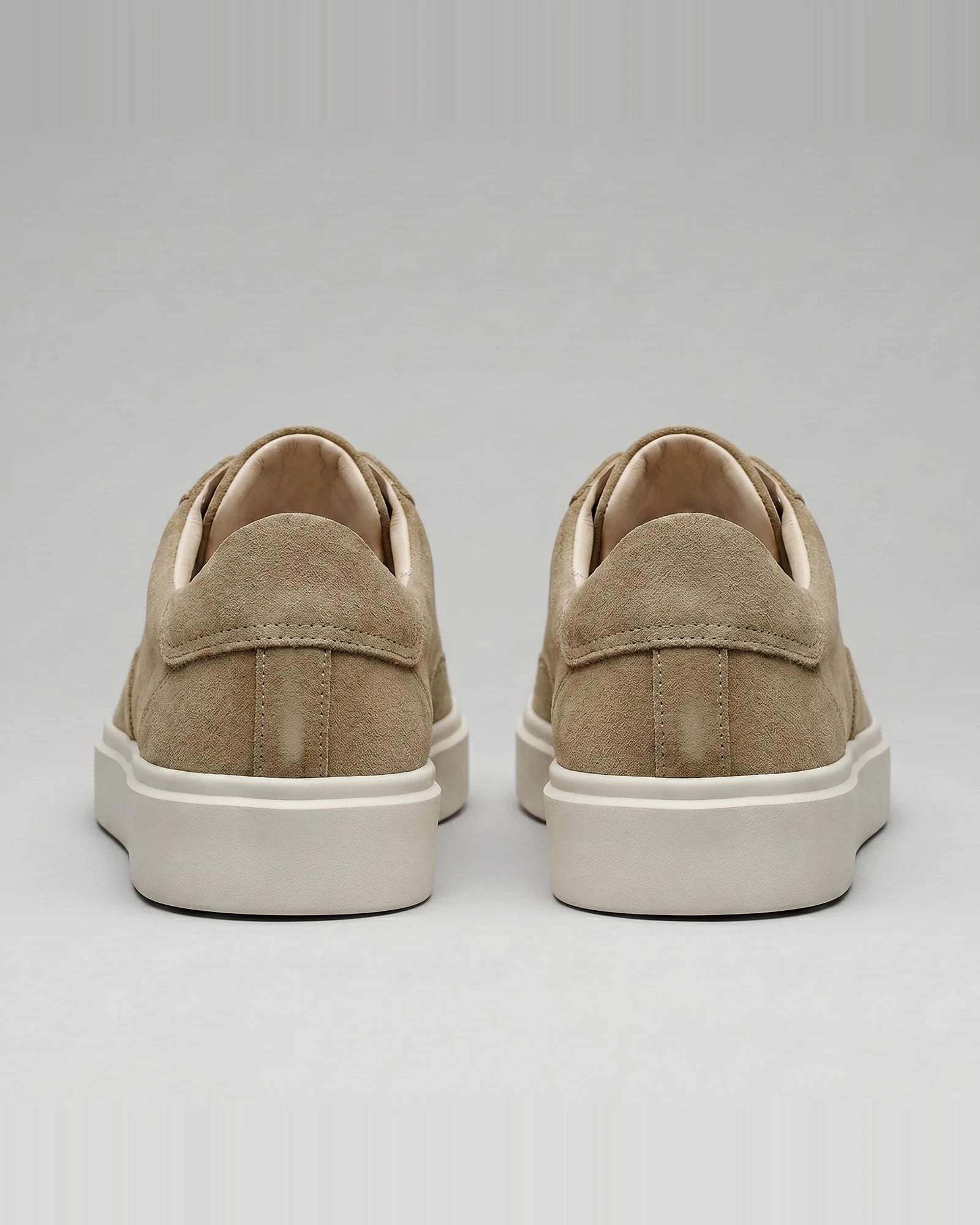 Men's Low-Top Lace-Up Sneakers Textured Upper Khaki Gray - Valedrian — view 4
