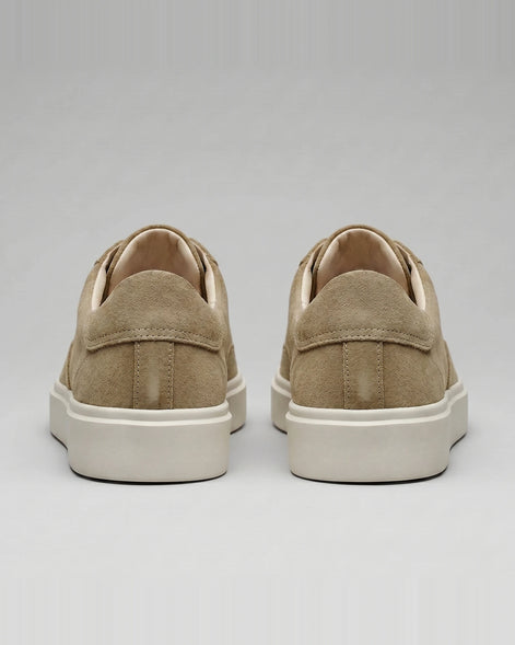 Men's Low-Top Lace-Up Sneakers Textured Upper Khaki Gray - Valedrian — view 4