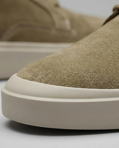 Men's Low-Top Lace-Up Sneakers Textured Upper Khaki Gray - Valedrian — view 5