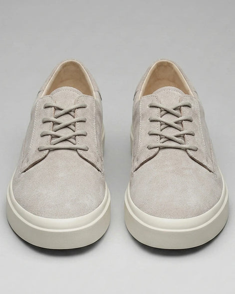 Men's Low-Top Lace-Up Sneakers Textured Upper Khaki Gray - Valedrian — view 6