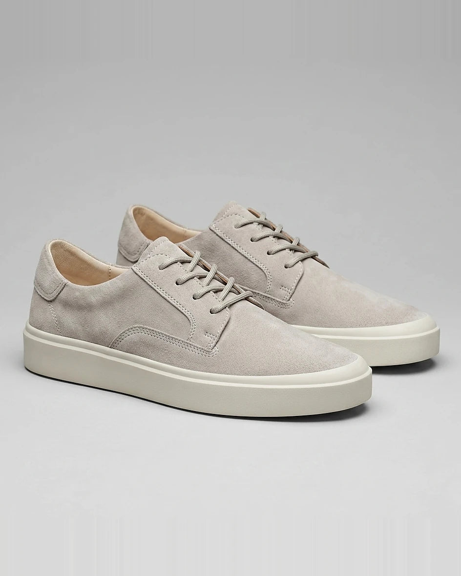 Men's Low-Top Lace-Up Sneakers Textured Upper Khaki Gray - Valedrian — view 7