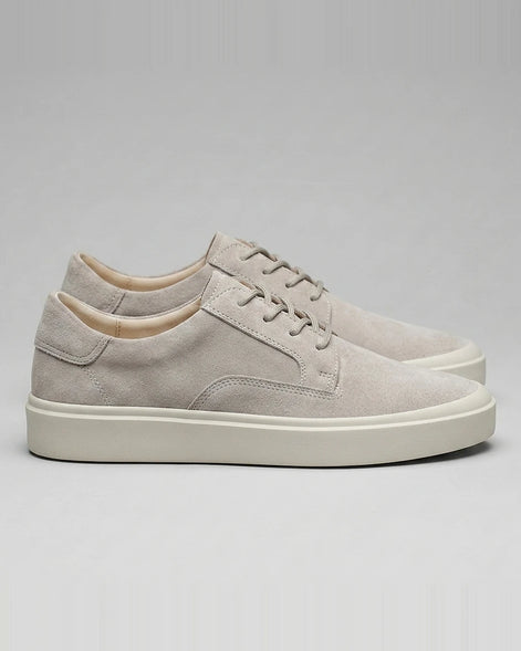 Men's Low-Top Lace-Up Sneakers Textured Upper Khaki Gray - Valedrian — view 8