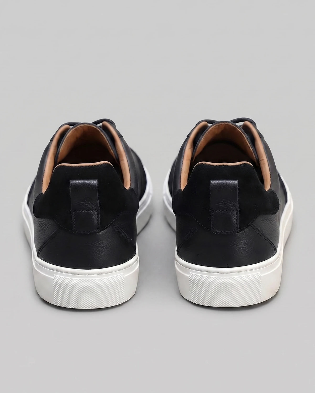 Men's Low-Top Leather Sneakers Full-Grain & Suede Panels Brown – Valedrian — view 13