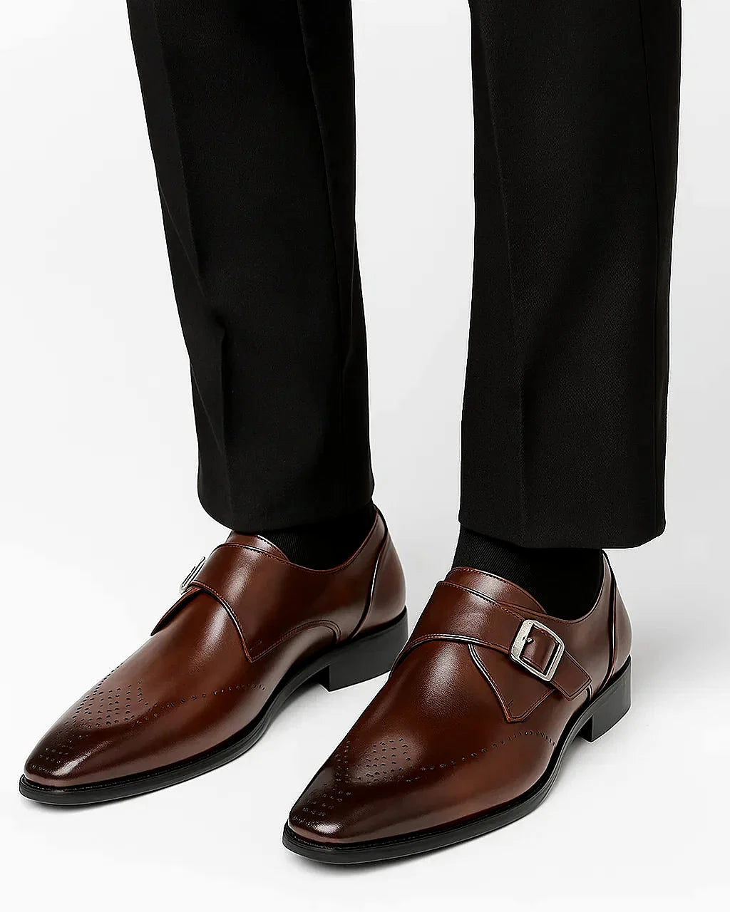 Monk Strap Dress Shoes | Polished Leather Finish — view 3