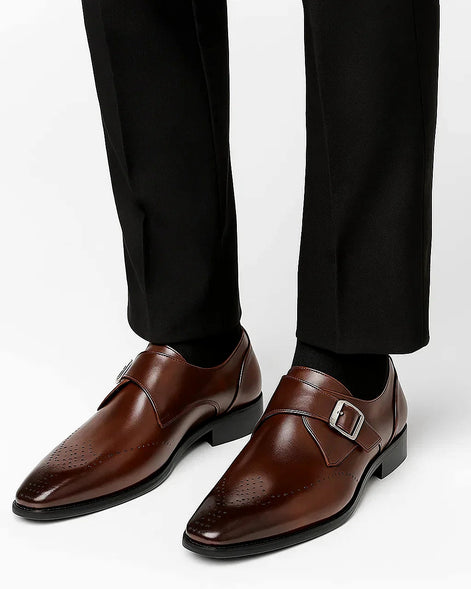 Monk Strap Dress Shoes | Polished Leather Finish — view 3