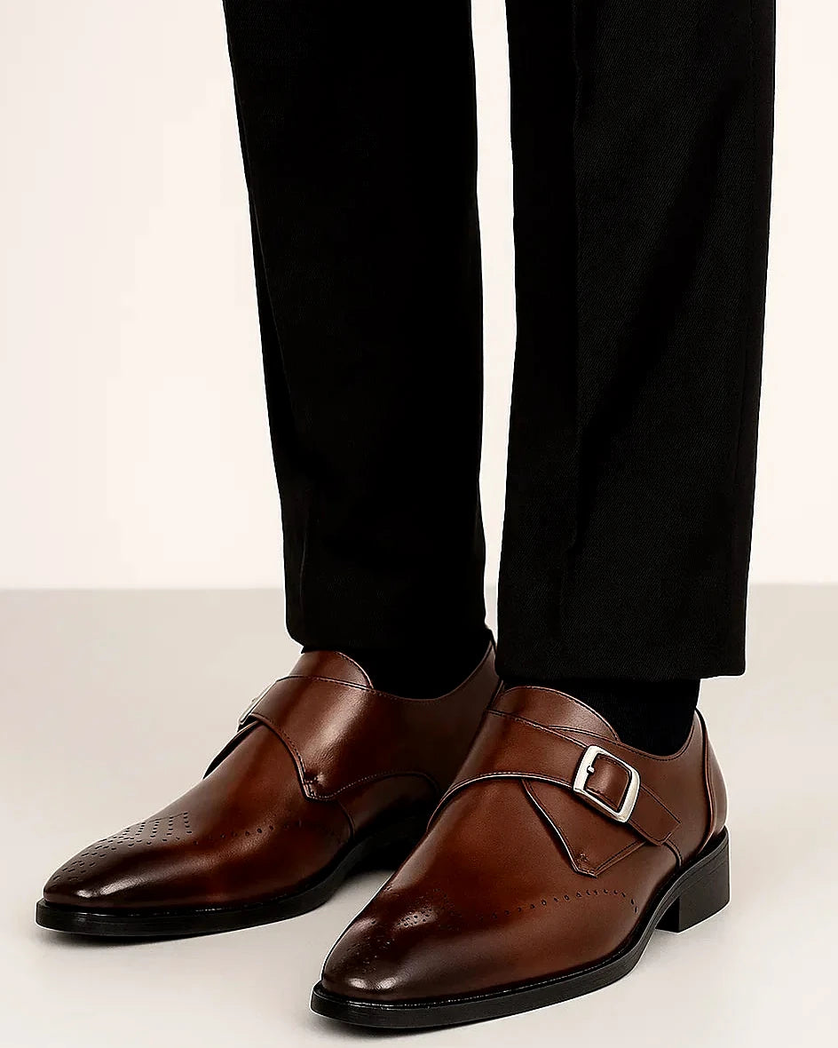 Monk Strap Dress Shoes | Polished Leather Finish — view 4