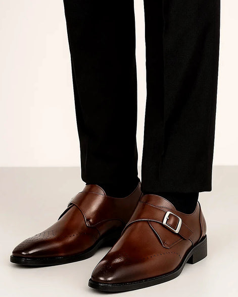 Monk Strap Dress Shoes | Polished Leather Finish — view 4