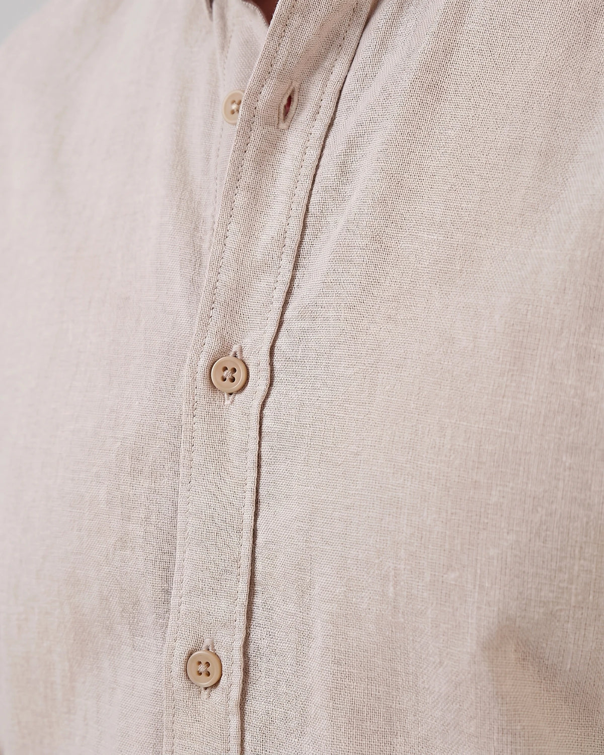 Men's Oxford Button-Down Shirt Cotton Weave Regular Fit Beige & Pink - Valedrian — view 10