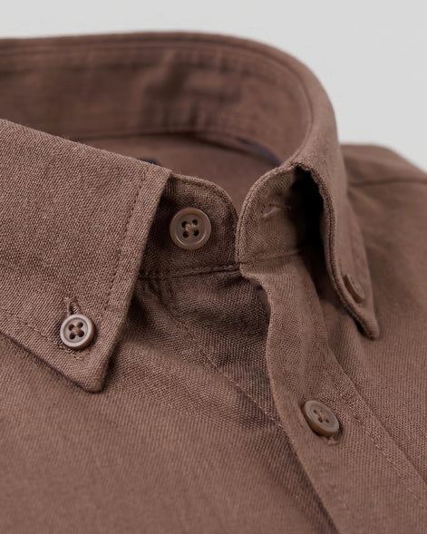 Men's Oxford Button-Down Shirt Cotton Weave Regular Fit Beige & Pink - Valedrian — view 18