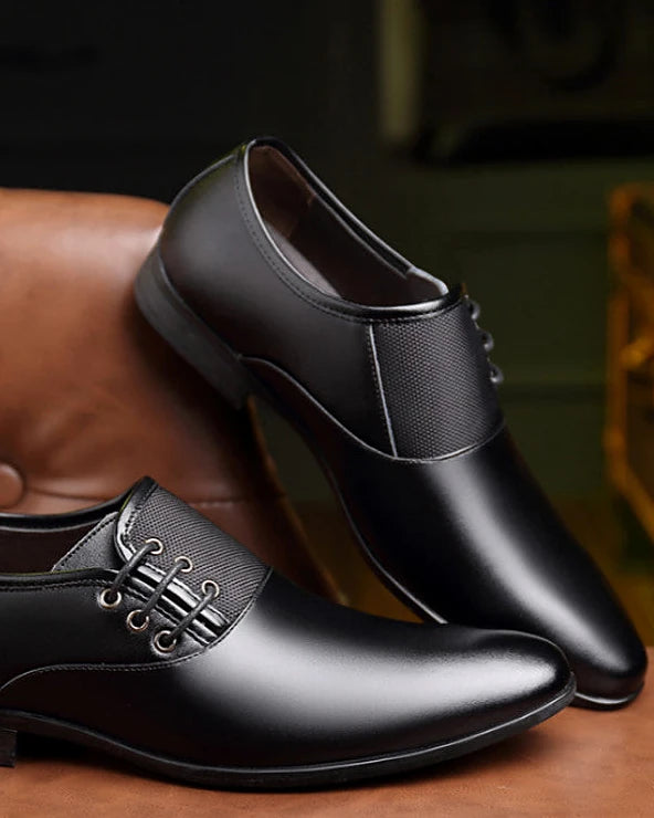 Oxford Dress Shoes | Polished PU Leather | Lace-Up — view 3