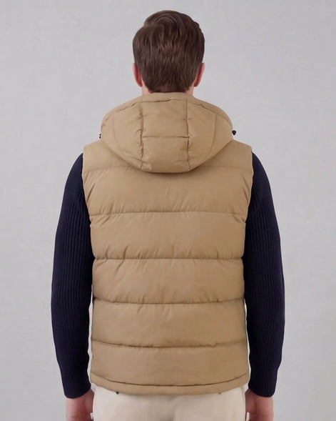Men's Padded Gilet Hooded Body Warmer Quilted Vest Blue Green – Valedrian — view 13