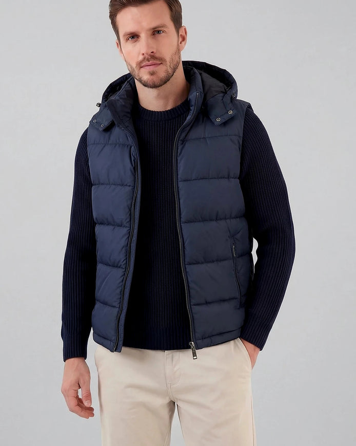 Men's Padded Gilet Hooded Body Warmer Quilted Vest Blue Green – Valedrian
