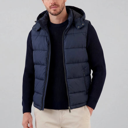 Men's Padded Gilet Hooded Body Warmer Quilted Vest Blue Green – Valedrian
