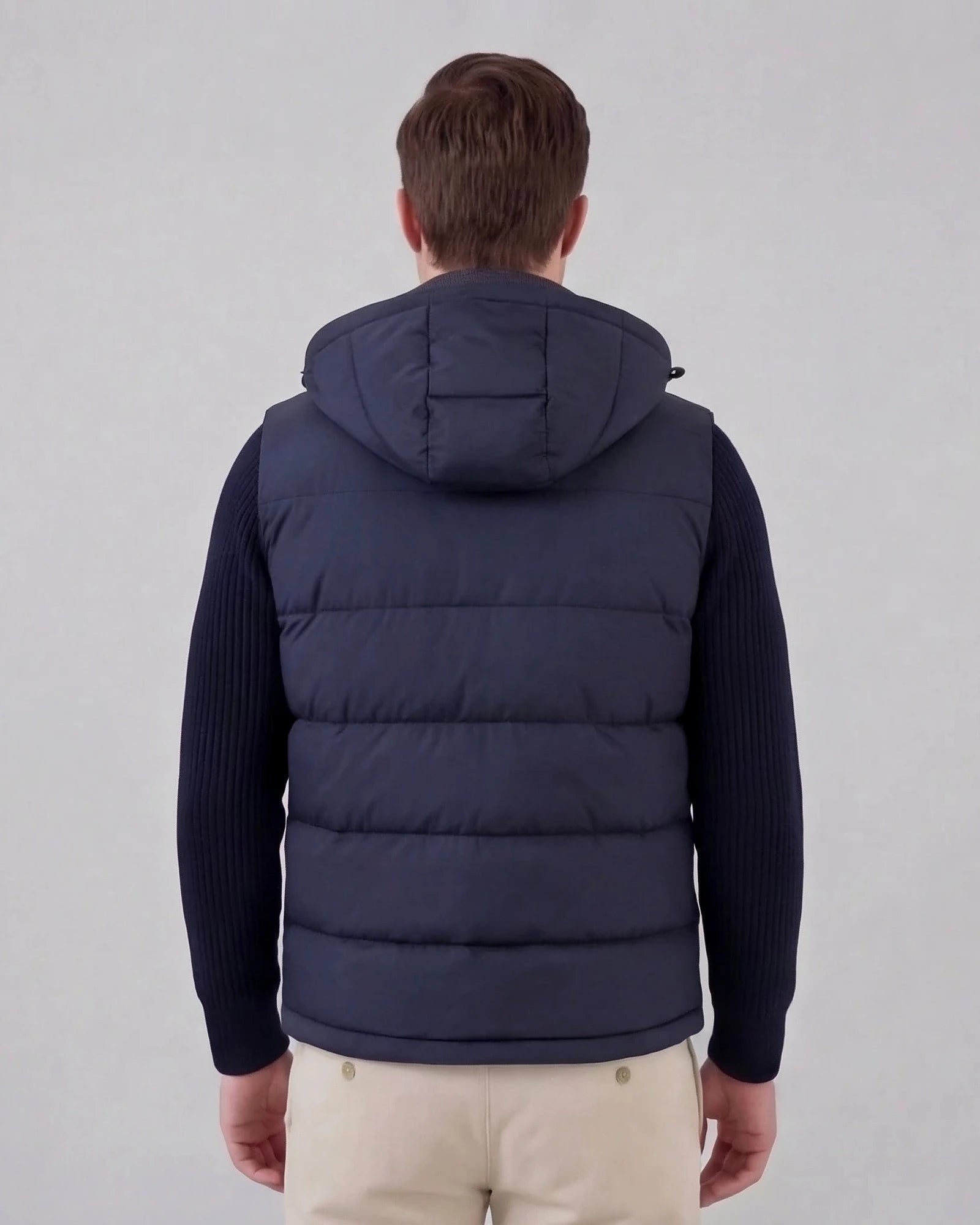 Men's Padded Gilet Hooded Body Warmer Quilted Vest Blue Green – Valedrian — view 4