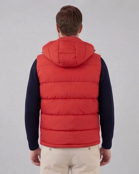 Men's Padded Gilet Hooded Body Warmer Quilted Vest Blue Green – Valedrian — view 7
