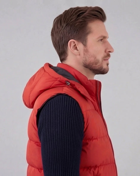Men's Padded Gilet Hooded Body Warmer Quilted Vest Blue Green – Valedrian — view 8
