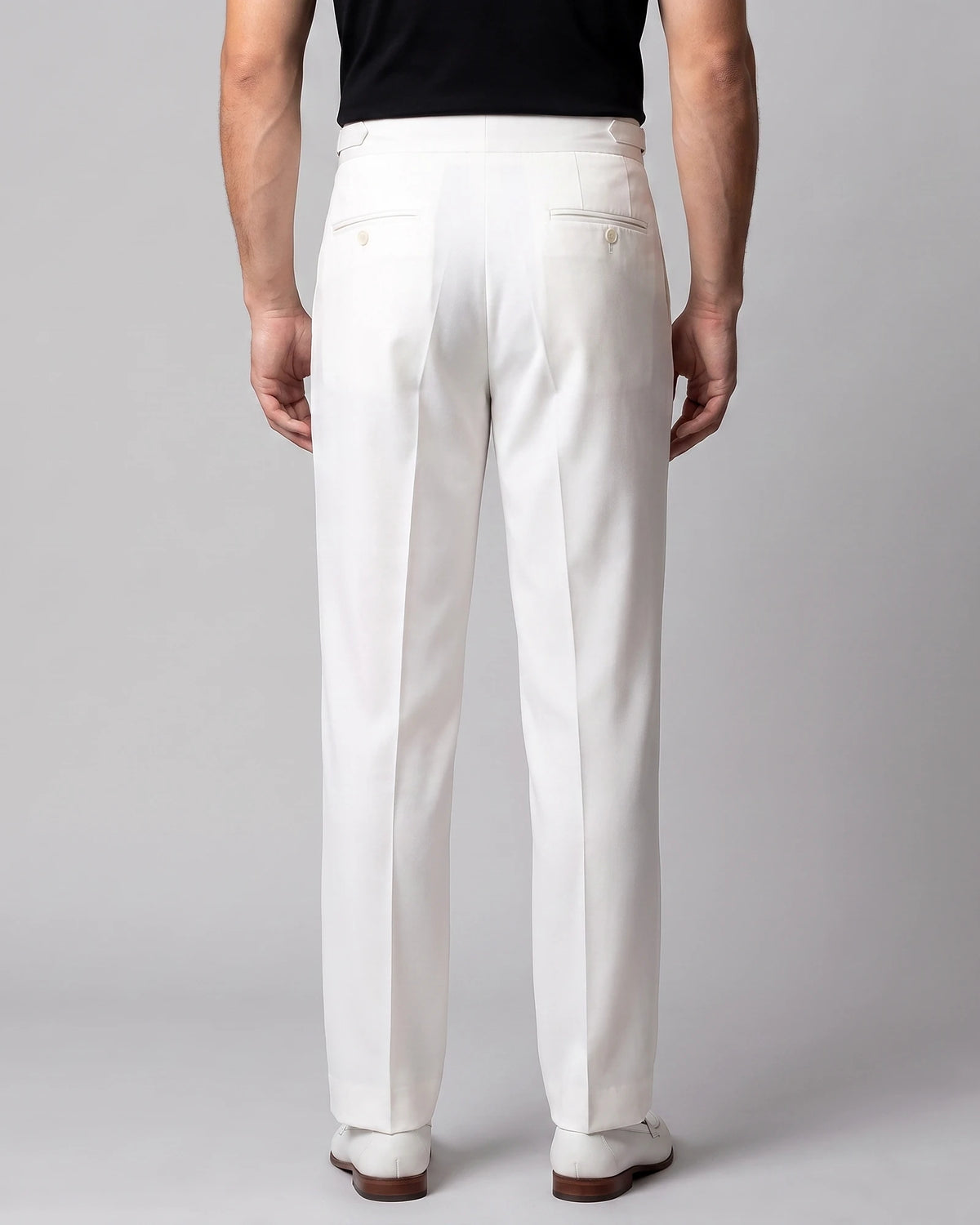 Men's Pleated Tailored Trousers Turn-Up Cuffs High Rise Tapered Leg - Valedrian — view 15