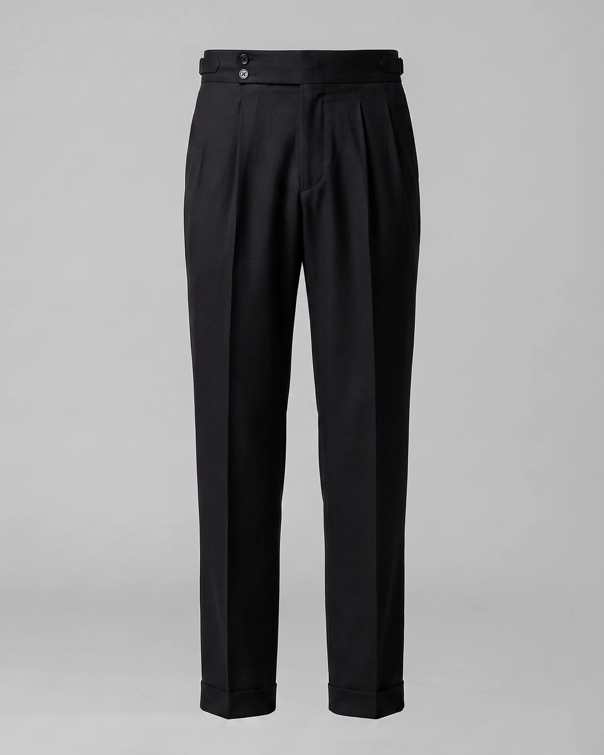 Men's Pleated Tailored Trousers Turn-Up Cuffs High Rise Tapered Leg - Valedrian — view 2