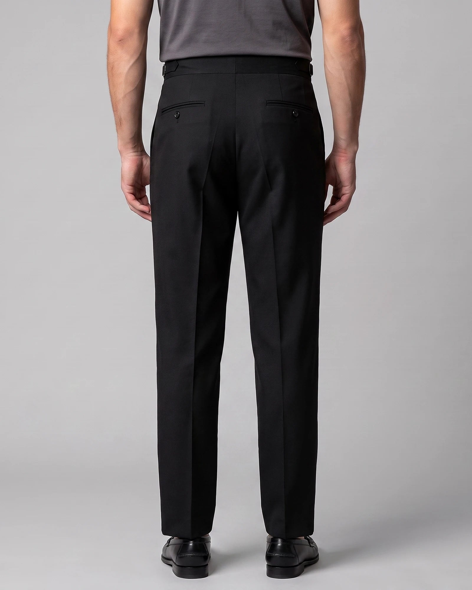 Men's Pleated Tailored Trousers Turn-Up Cuffs High Rise Tapered Leg - Valedrian — view 3