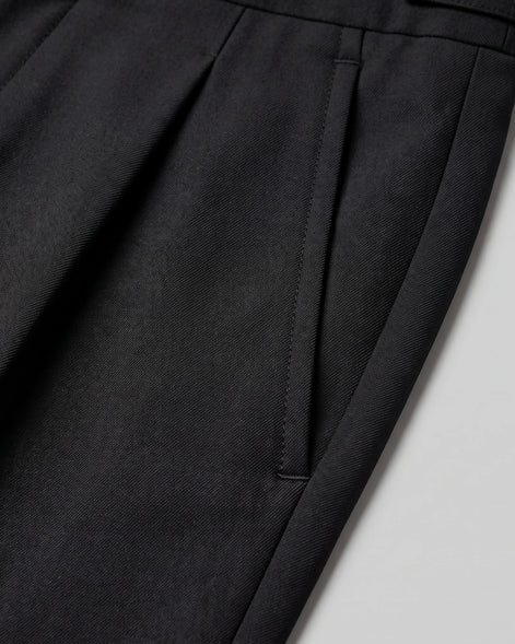 Men's Pleated Tailored Trousers Turn-Up Cuffs High Rise Tapered Leg - Valedrian — view 6