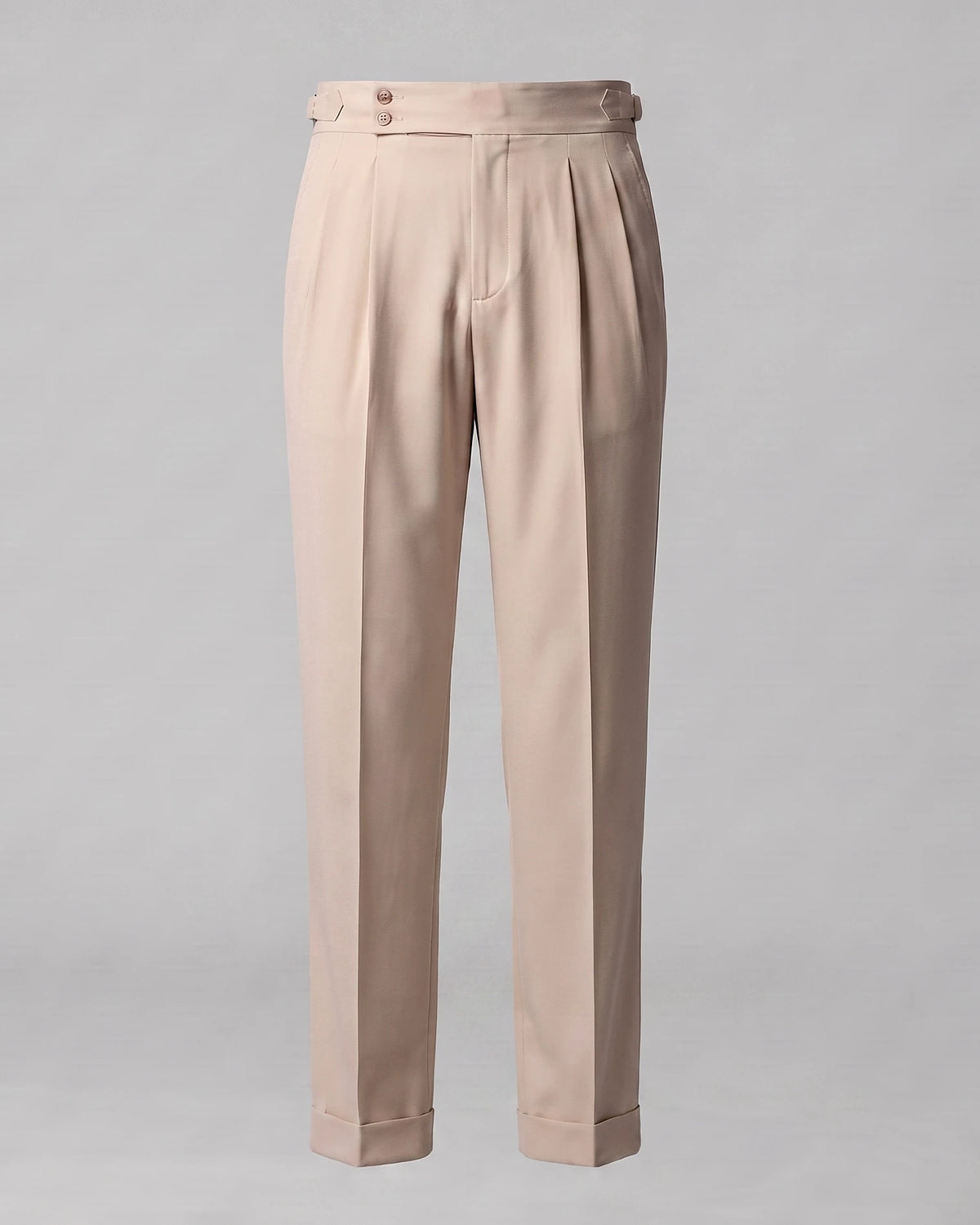 Men's Pleated Tailored Trousers Turn-Up Cuffs High Rise Tapered Leg - Valedrian — view 8