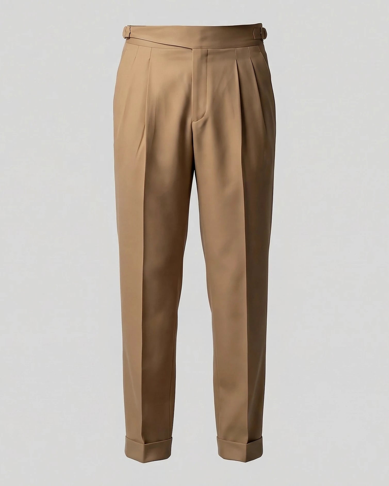 Men's Pleated Trousers Brown Straight Leg Woven Fabric Sizes 28–36 – Valedrian — view 10