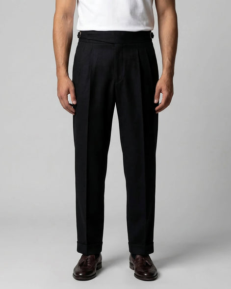 Men's Pleated Trousers Brown Straight Leg Woven Fabric Sizes 28–36 – Valedrian — view 11