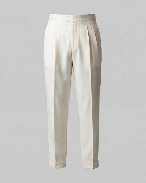 Men's Pleated Trousers Brown Straight Leg Woven Fabric Sizes 28–36 – Valedrian — view 19