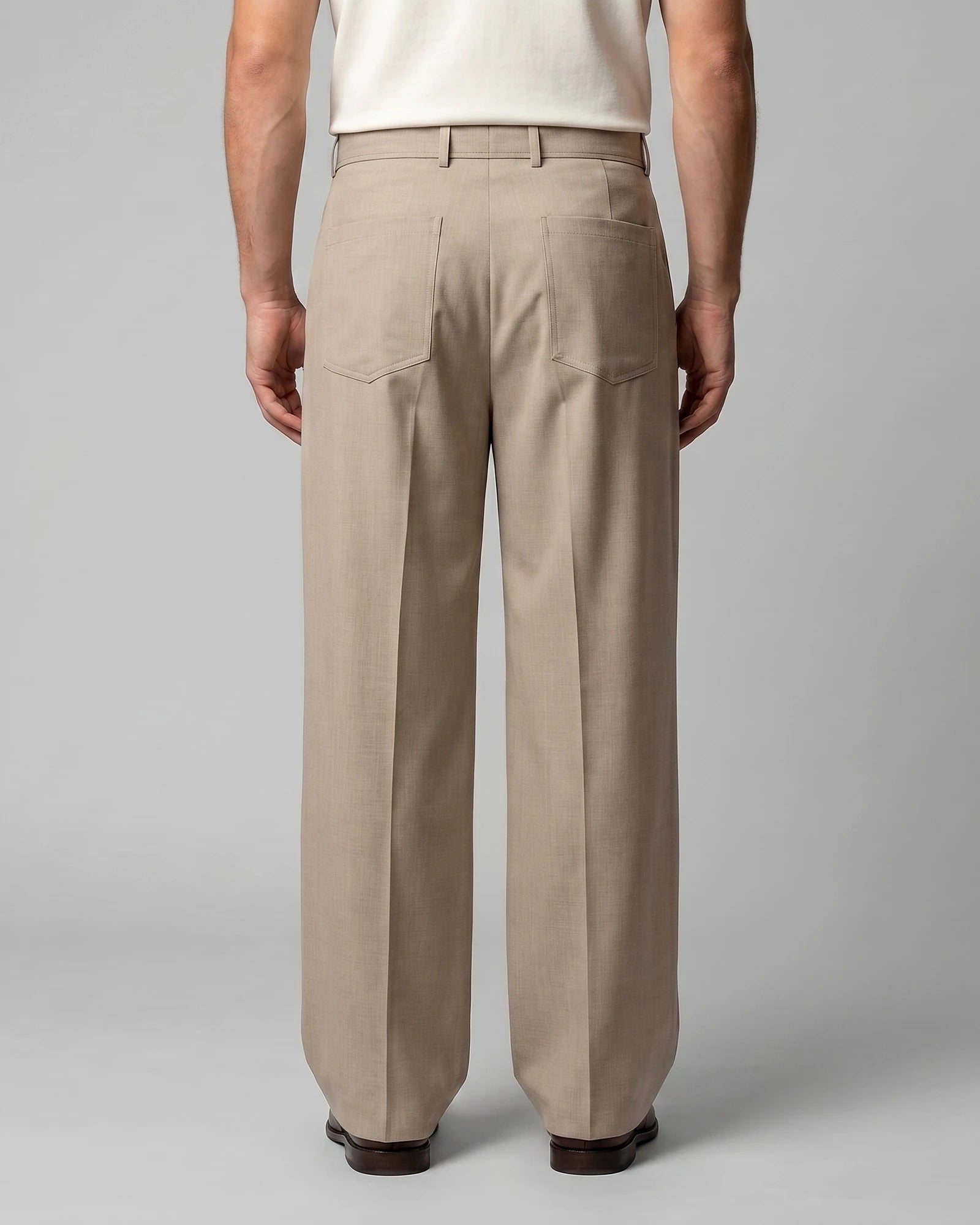 Men's Pleated Trousers Wide-Leg High-Waist Belted Tailored Fit – Valedrian — view 13
